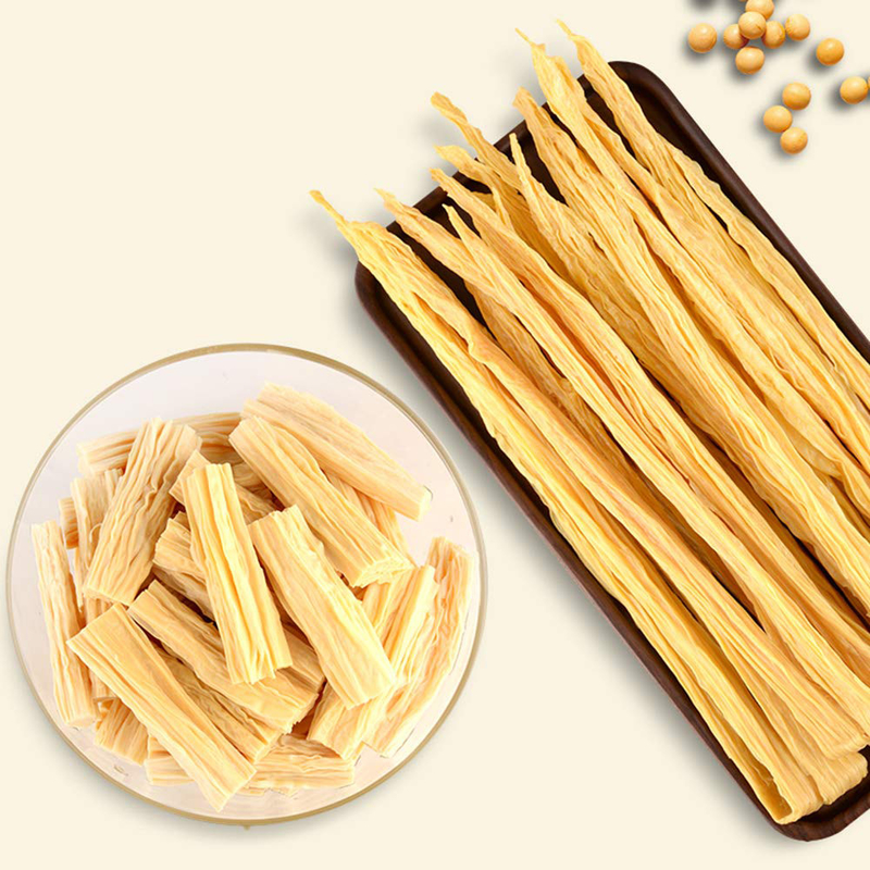 Amarelo Brilhante Yuba Tofu Seco Pele Proteína Fibra Alimentos Veganos Embebedar em Água 30min Pré Cozinhar