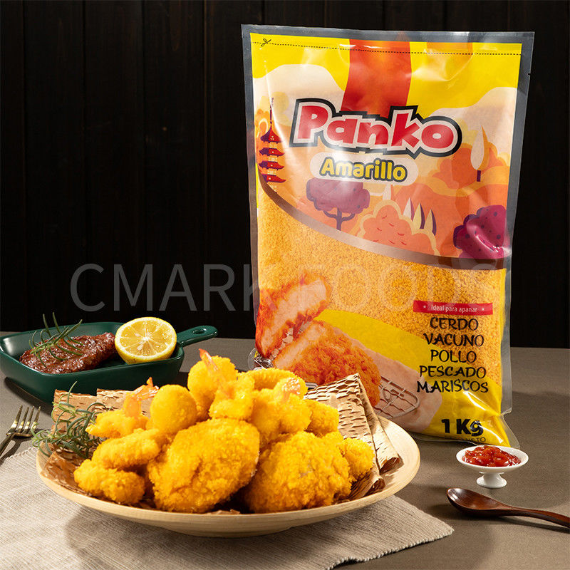 Diferentes cores de migalhas de pão Panko Crispy migalhas amarelo branco e laranja para comida frita