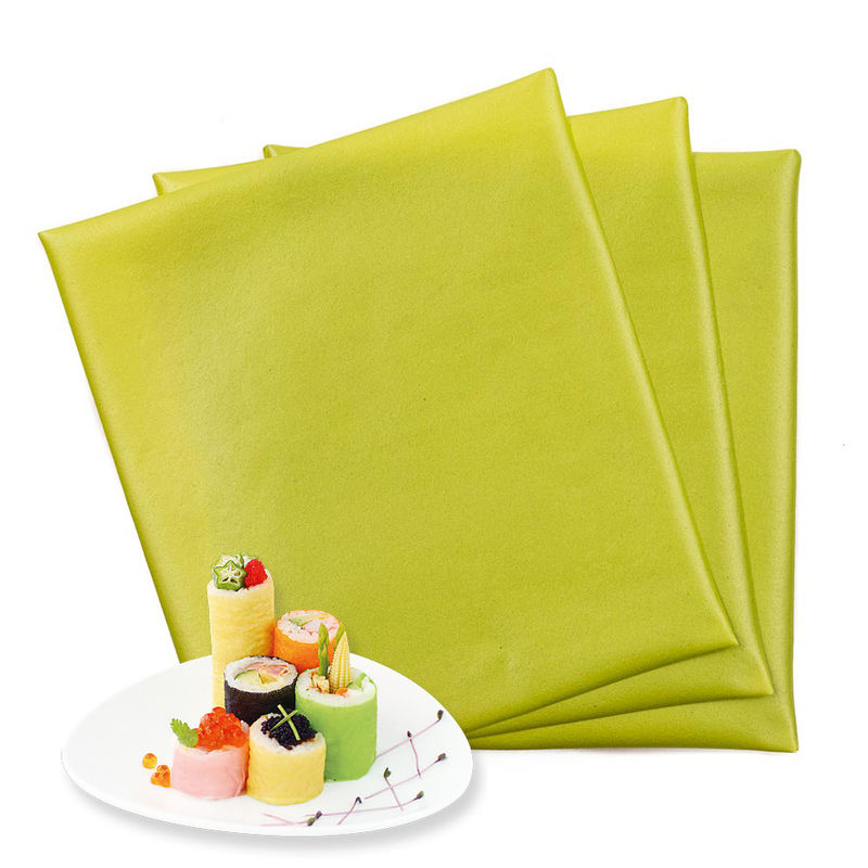 Folhas de Mamenori coloridas Laranja, Amarelo, Verde, Rosa, Folhas de Creme de Soja para Sushi