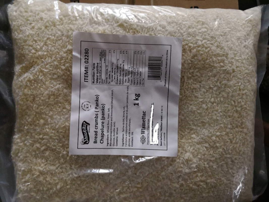 Fragmentos de pão Panko japoneses certificados HACCP com um máximo de 10% de umidade e 2-12 mm de tamanho para alimentos fritos crocantes