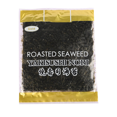 A umidade de 8% secou a alga Roasted Nori 100 folhas pelo saco
