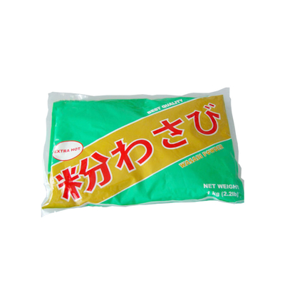 Específico e picante, fino, puro, Wasabi em pó, verde claro, sem ingredientes alergênicos