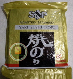 As folhas de alga de Nori do sushi de Yaki Roasted temperaram a obscuridade das microplaquetas da alga - cor verde